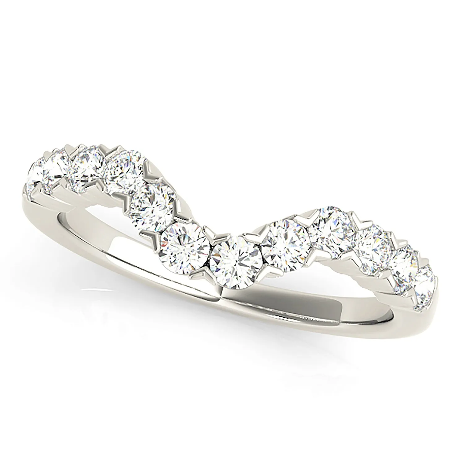 V Shape Bar Set Round Diamond Curved Band