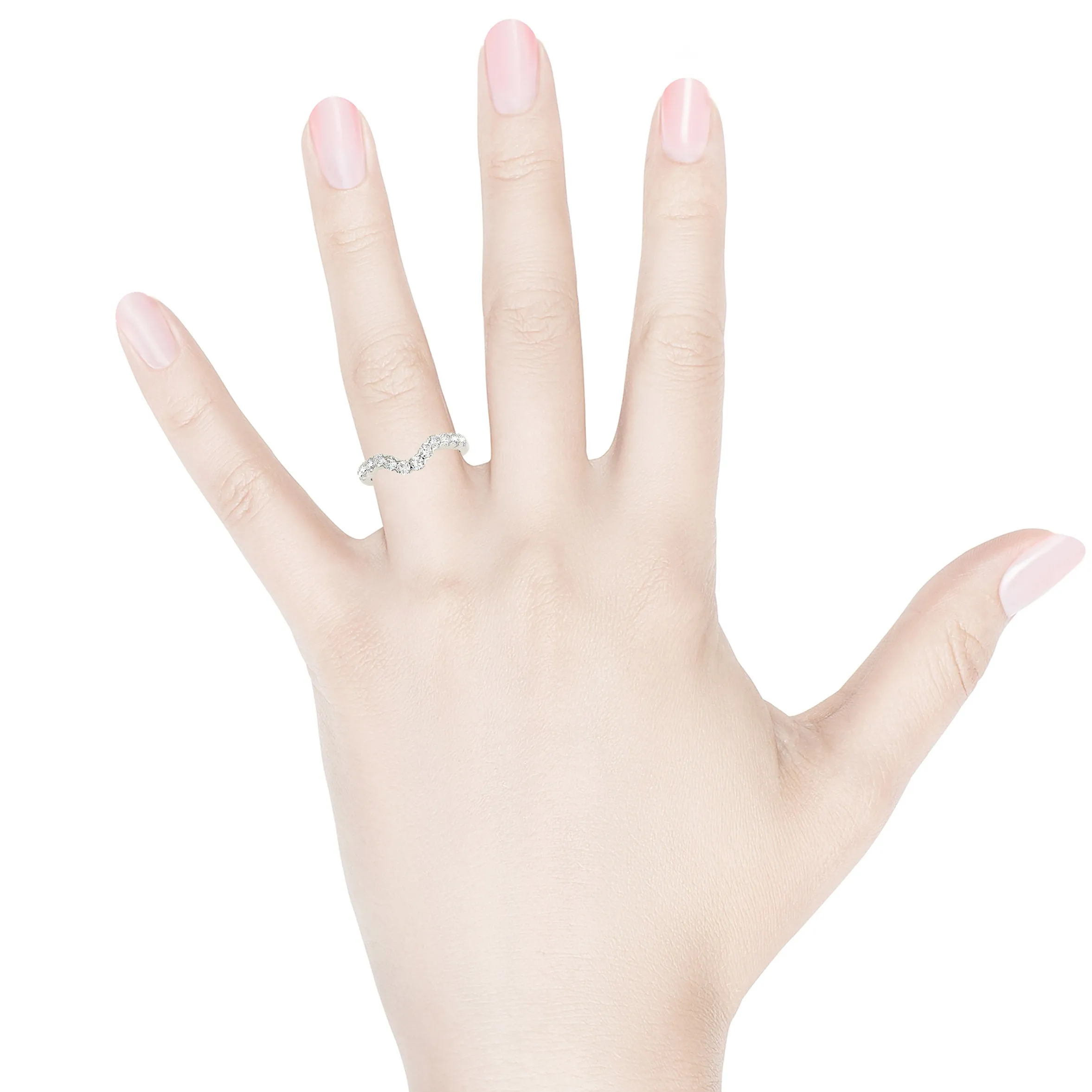 V Shape Bar Set Round Diamond Curved Band