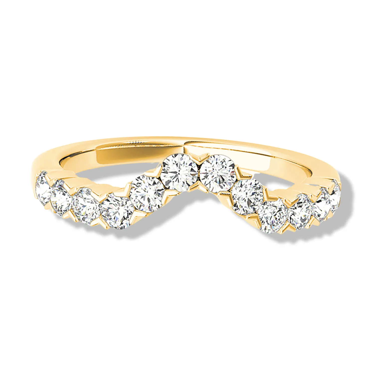 V Shape Bar Set Round Diamond Curved Band