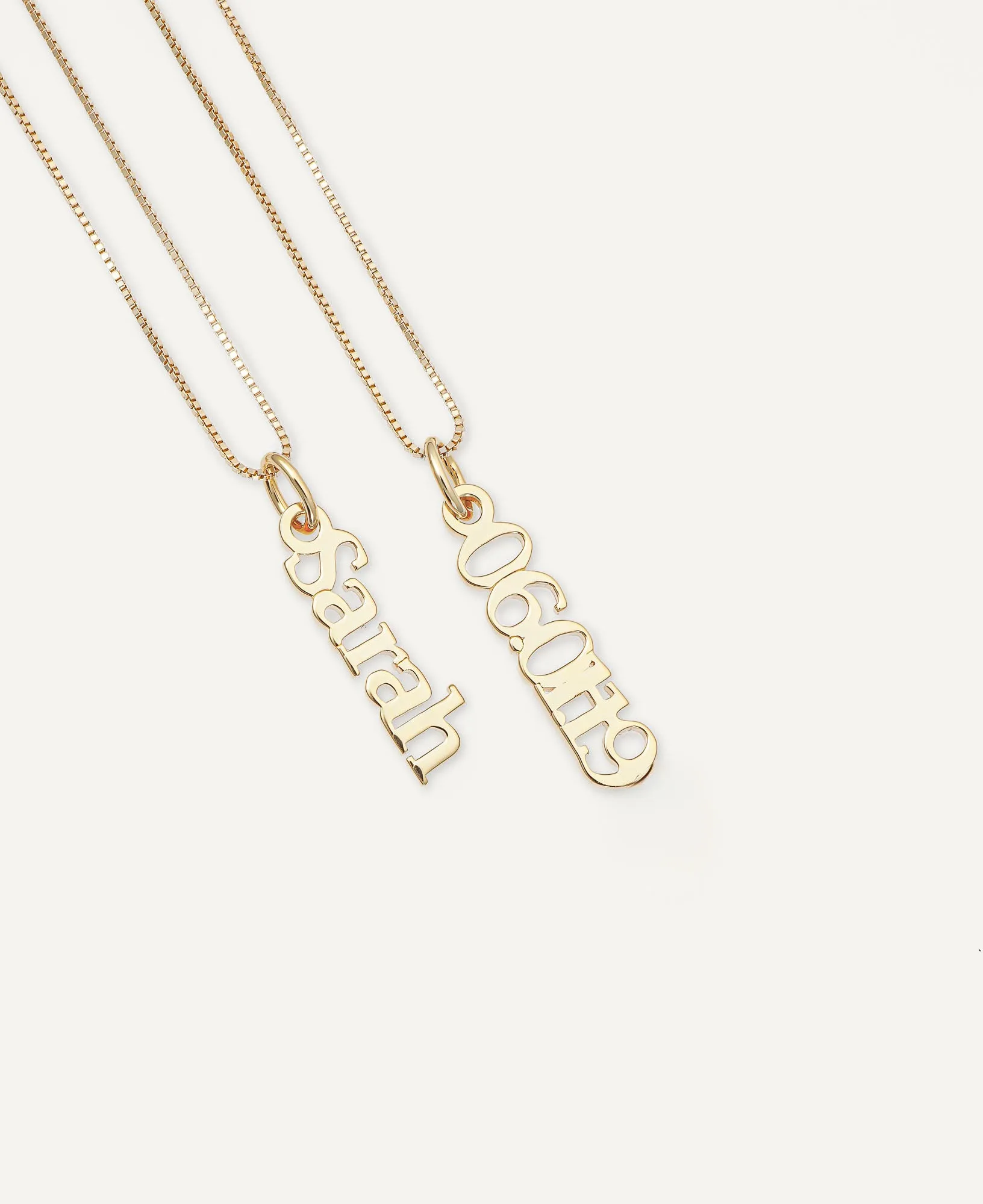 Valentina Custom 14k Solid Gold Vertical Name Pendant Necklace