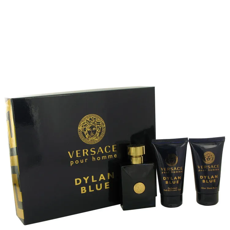 Versace Pour Homme Dylan Blue by Versace Gift Set -- 1.7 oz Eau De Toilette Spray   1.7 oz After Shave Balm   1.7 oz Shower Gel for Men