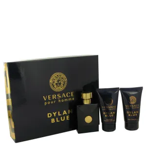 Versace Pour Homme Dylan Blue by Versace Gift Set -- 1.7 oz Eau De Toilette Spray   1.7 oz After Shave Balm   1.7 oz Shower Gel for Men