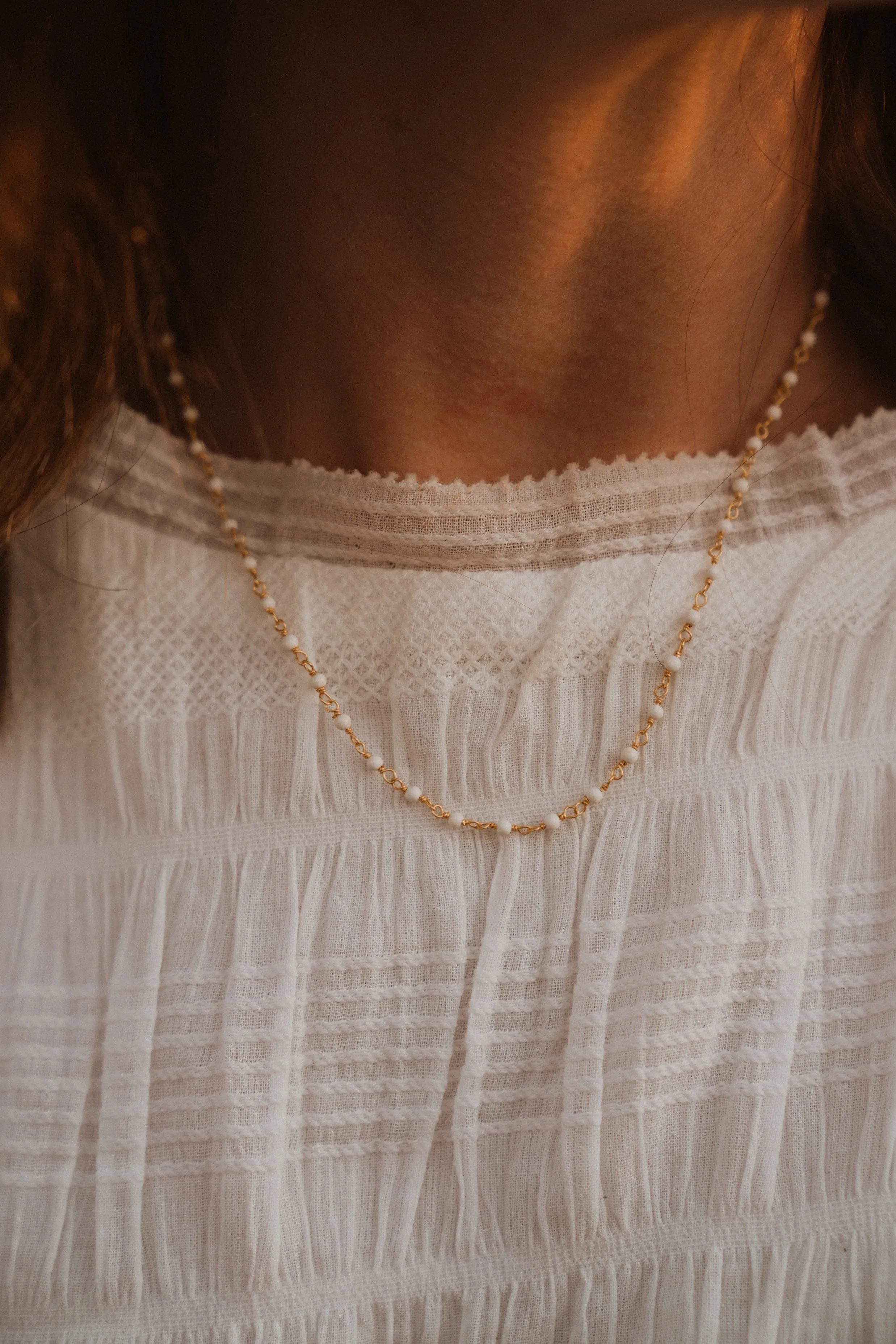 Violet Necklace | Delicate Fresh Water Pearl Chain