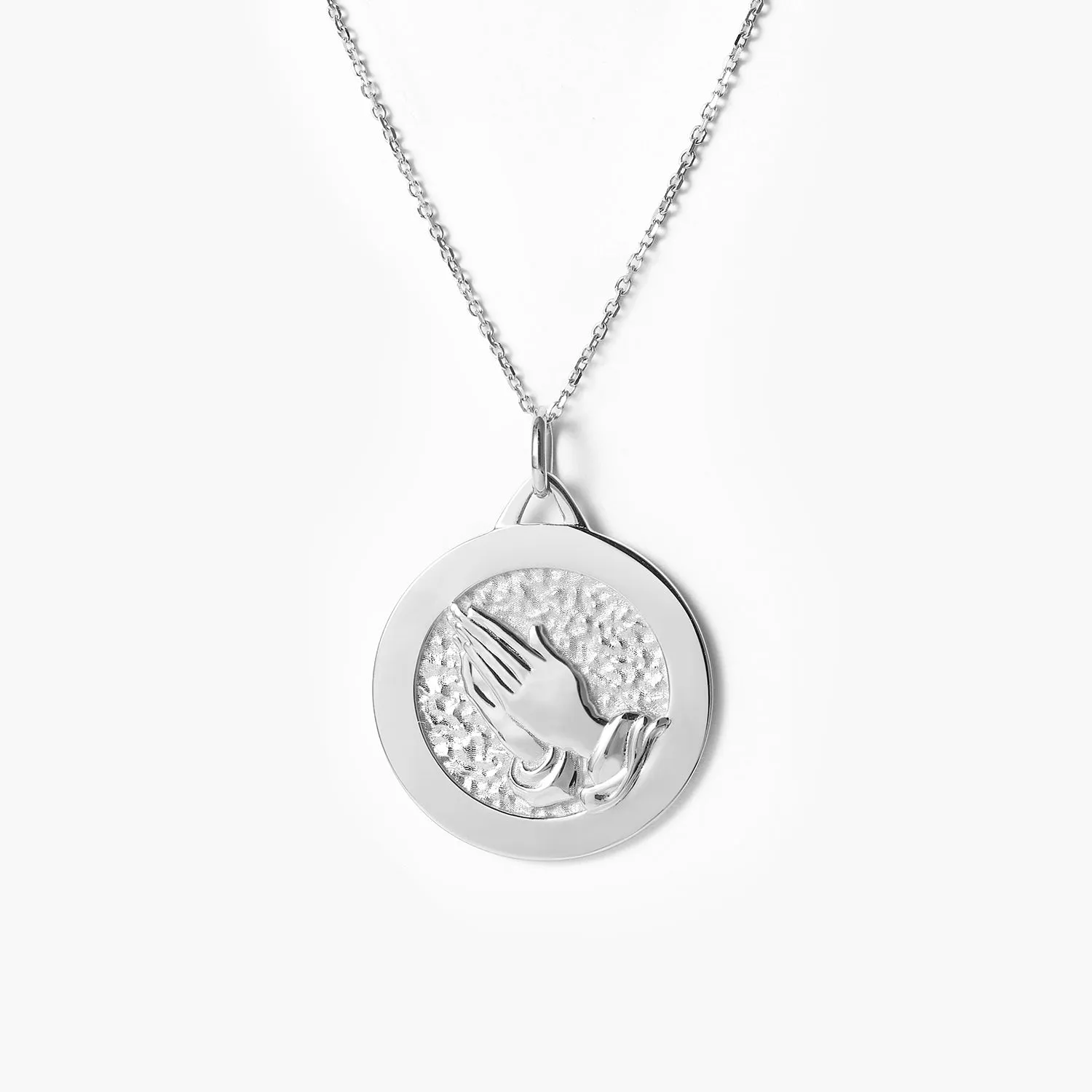 Virgin Prayer Hand Pendant Necklace - Engravable