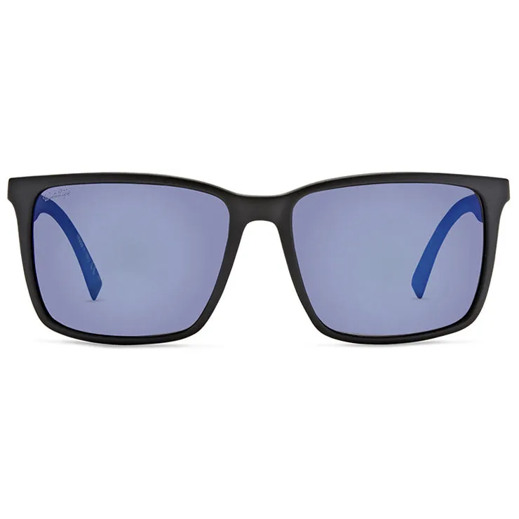 VonZipper Lesmore Polarized Sunglasses - Black Satin/Wildlife Blue Flash Chrome