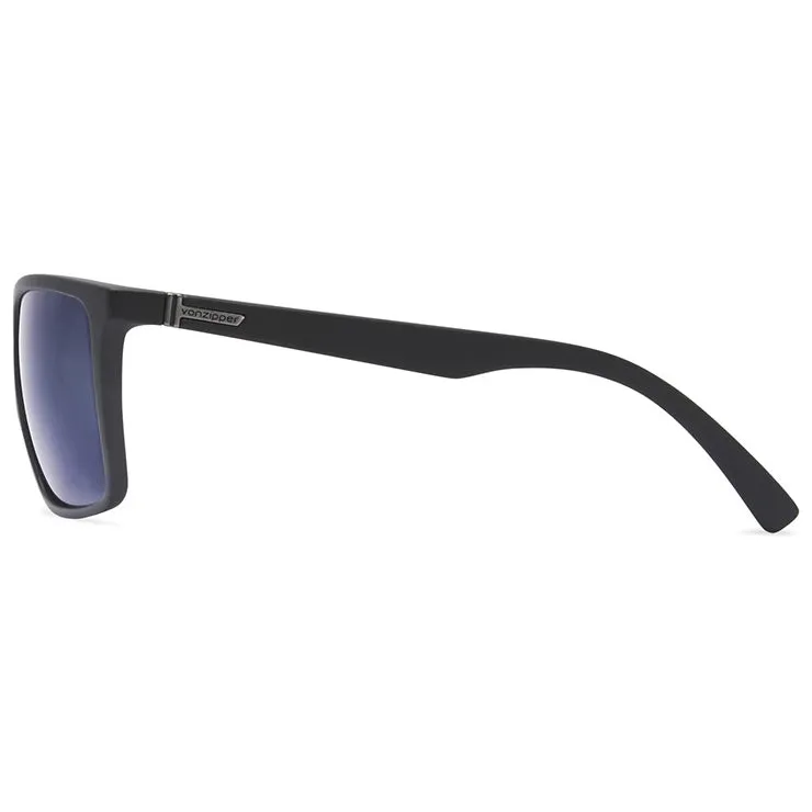 VonZipper Lesmore Polarized Sunglasses - Black Satin/Wildlife Blue Flash Chrome