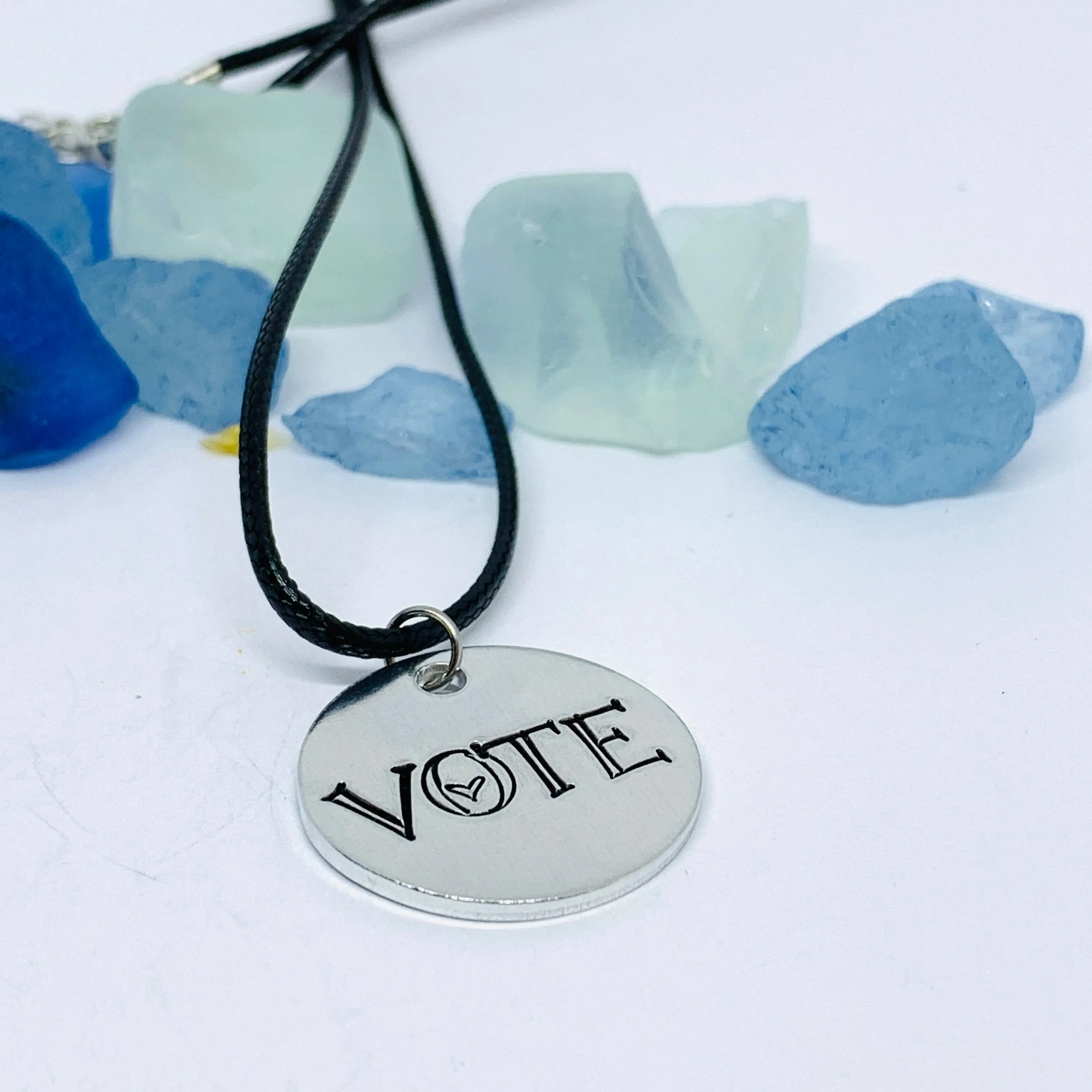 VOTE - Hand Stamped Ring and/or Necklace | Patriot Privilege | Democratic | Voting Rights | Presidential Senatorial