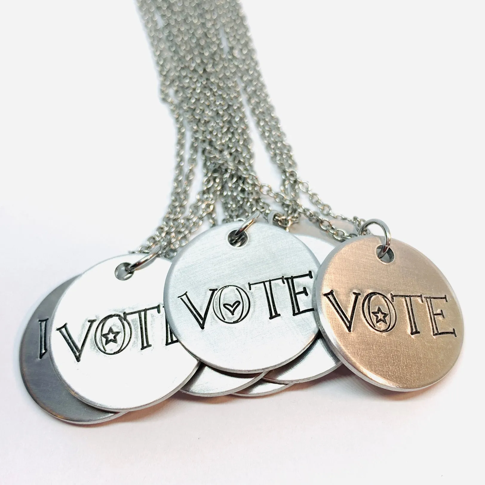 VOTE - Hand Stamped Ring and/or Necklace | Patriot Privilege | Democratic | Voting Rights | Presidential Senatorial