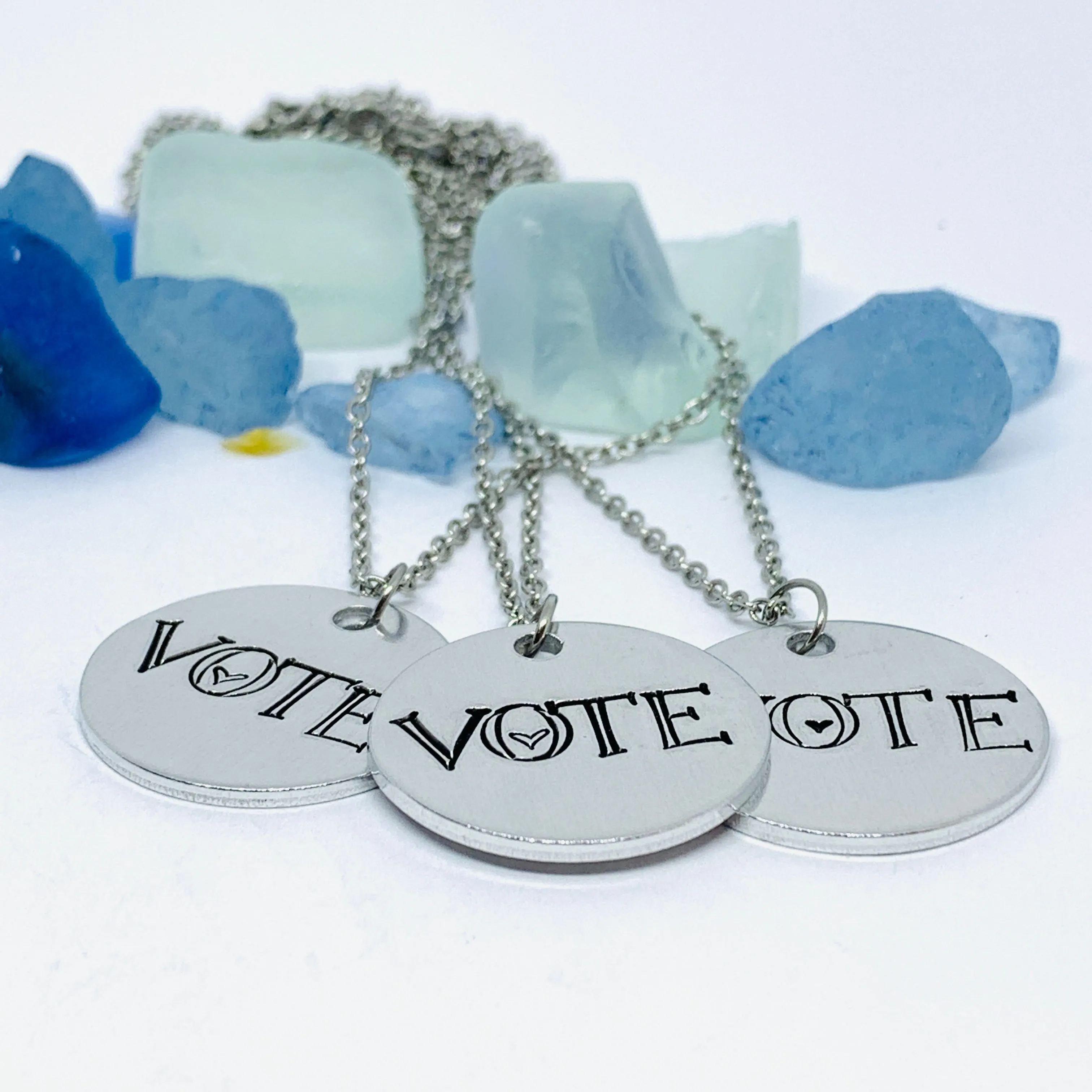 VOTE - Hand Stamped Ring and/or Necklace | Patriot Privilege | Democratic | Voting Rights | Presidential Senatorial