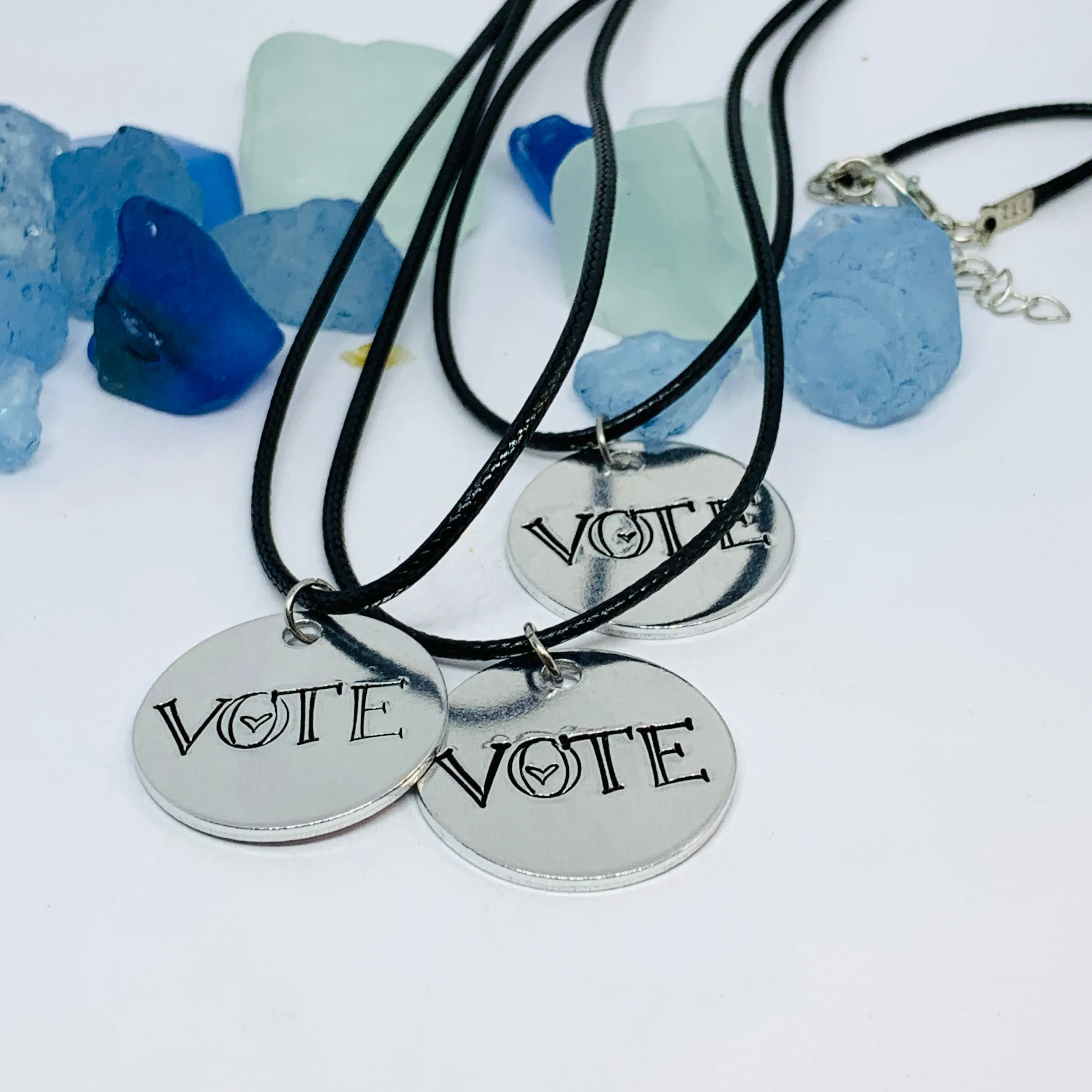 VOTE - Hand Stamped Ring and/or Necklace | Patriot Privilege | Democratic | Voting Rights | Presidential Senatorial