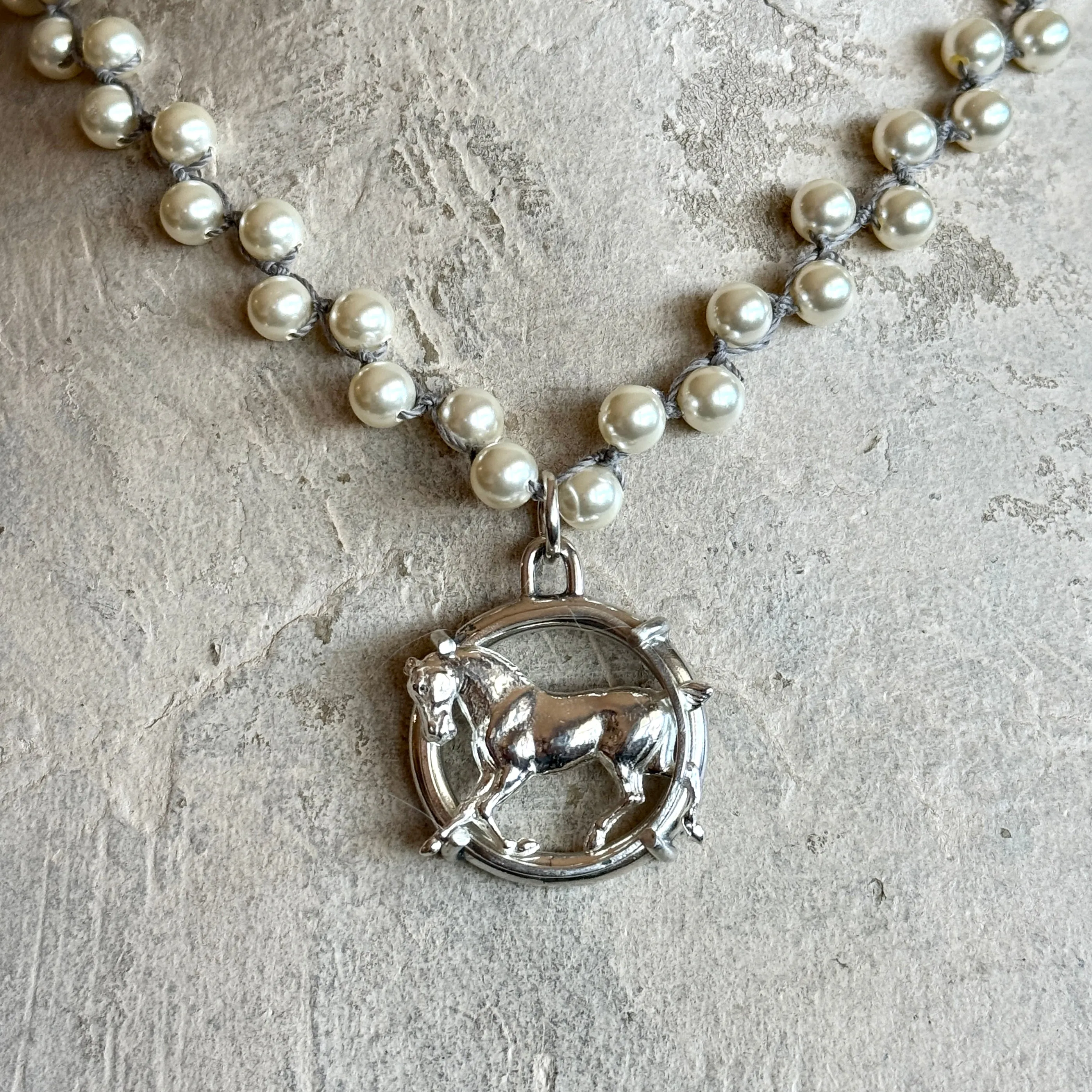 Warmblood Horse in the Round Necklace