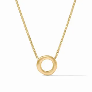 Wave Circle Delicate Necklace in Gold