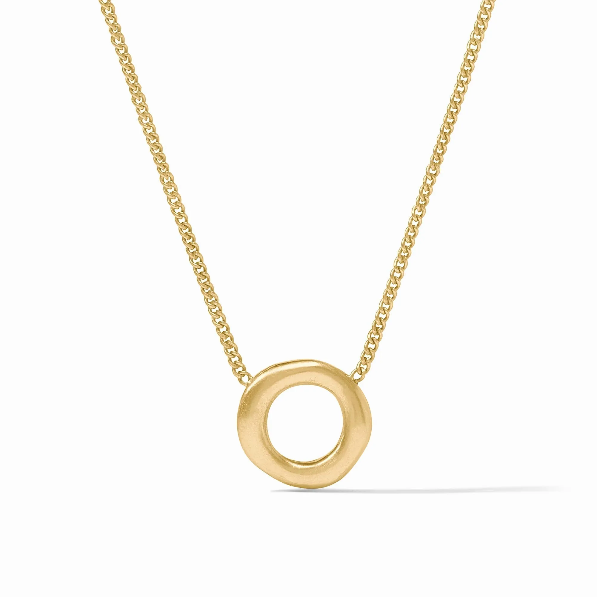 Wave Circle Delicate Necklace in Gold