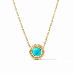 Wave Stone Delicate Necklace (Turquoise Blue)