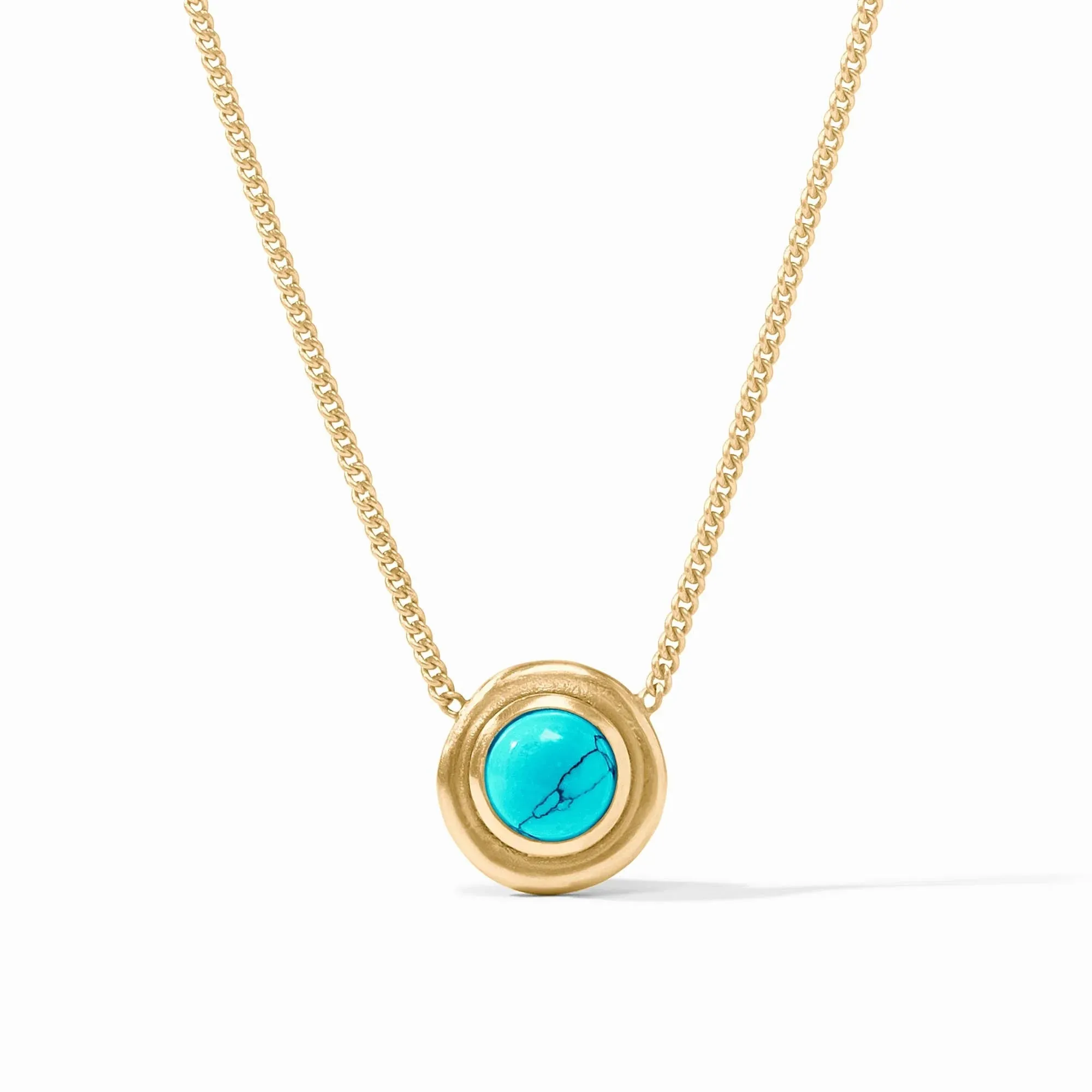 Wave Stone Delicate Necklace (Turquoise Blue)