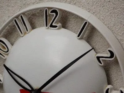 Westclox Atomic White Melody Round Dome Wall Clock, with small crack