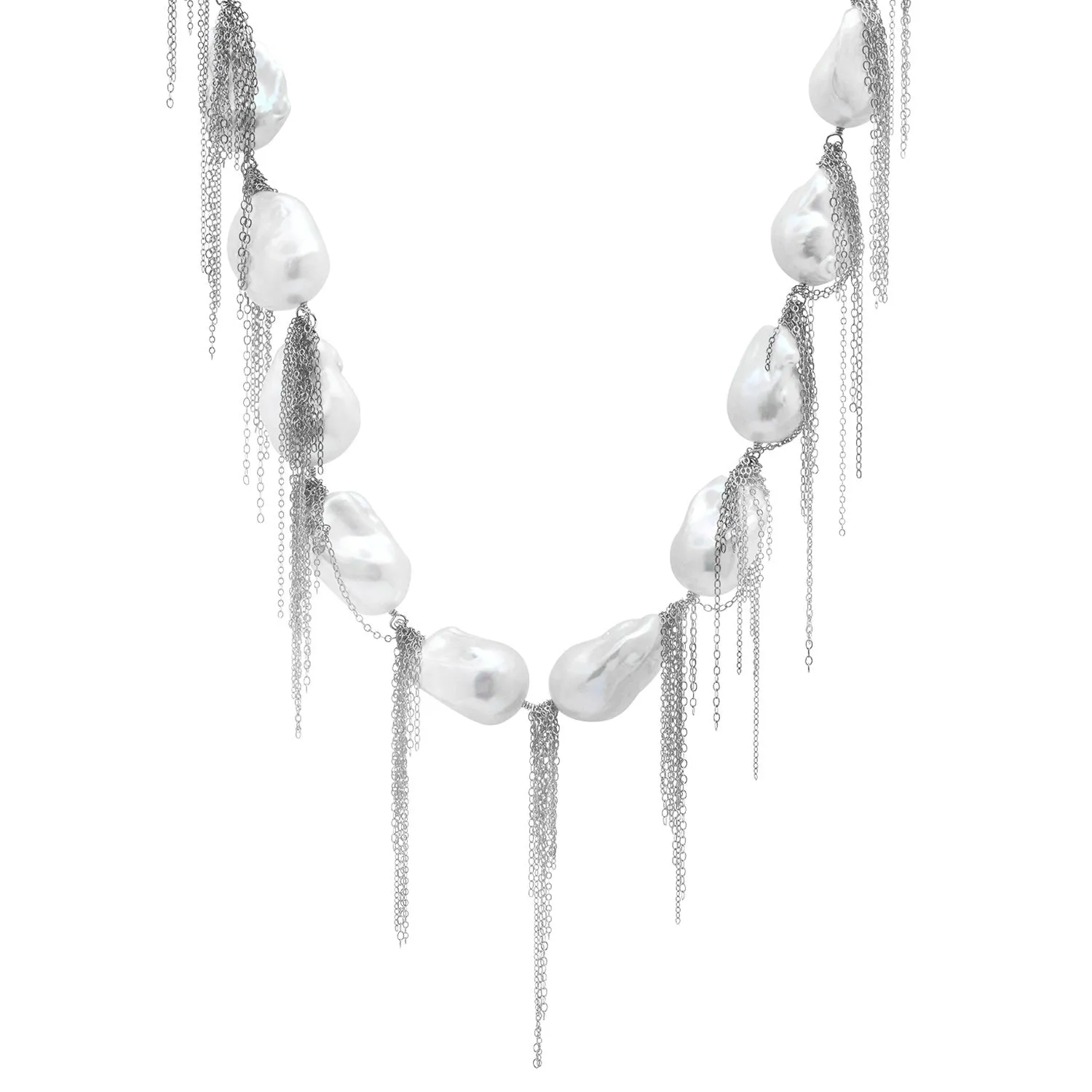 White Baroque 31" Necklace