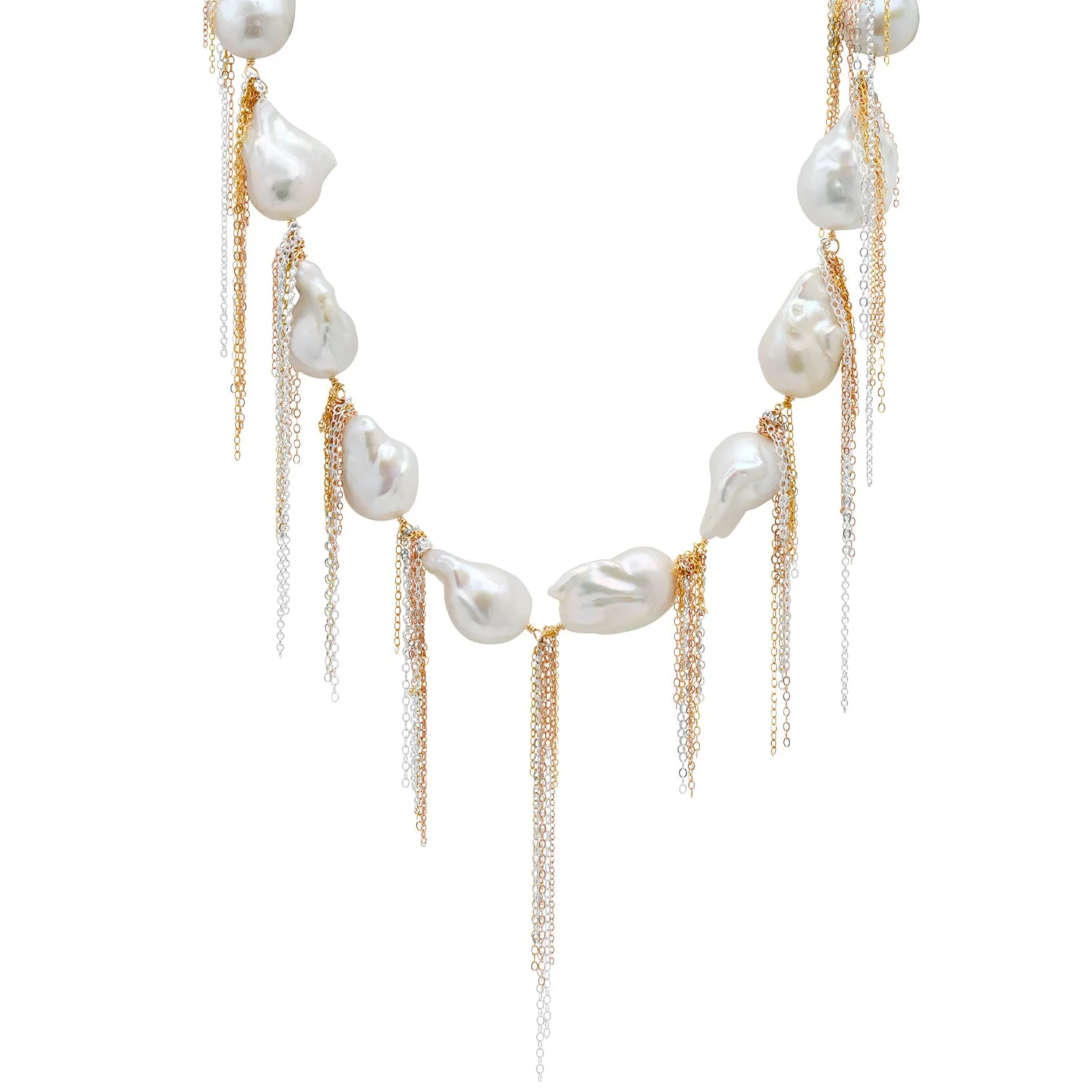 White Baroque 31" Necklace