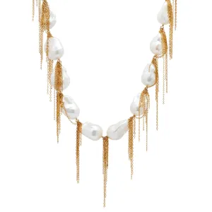 White Baroque 31" Necklace