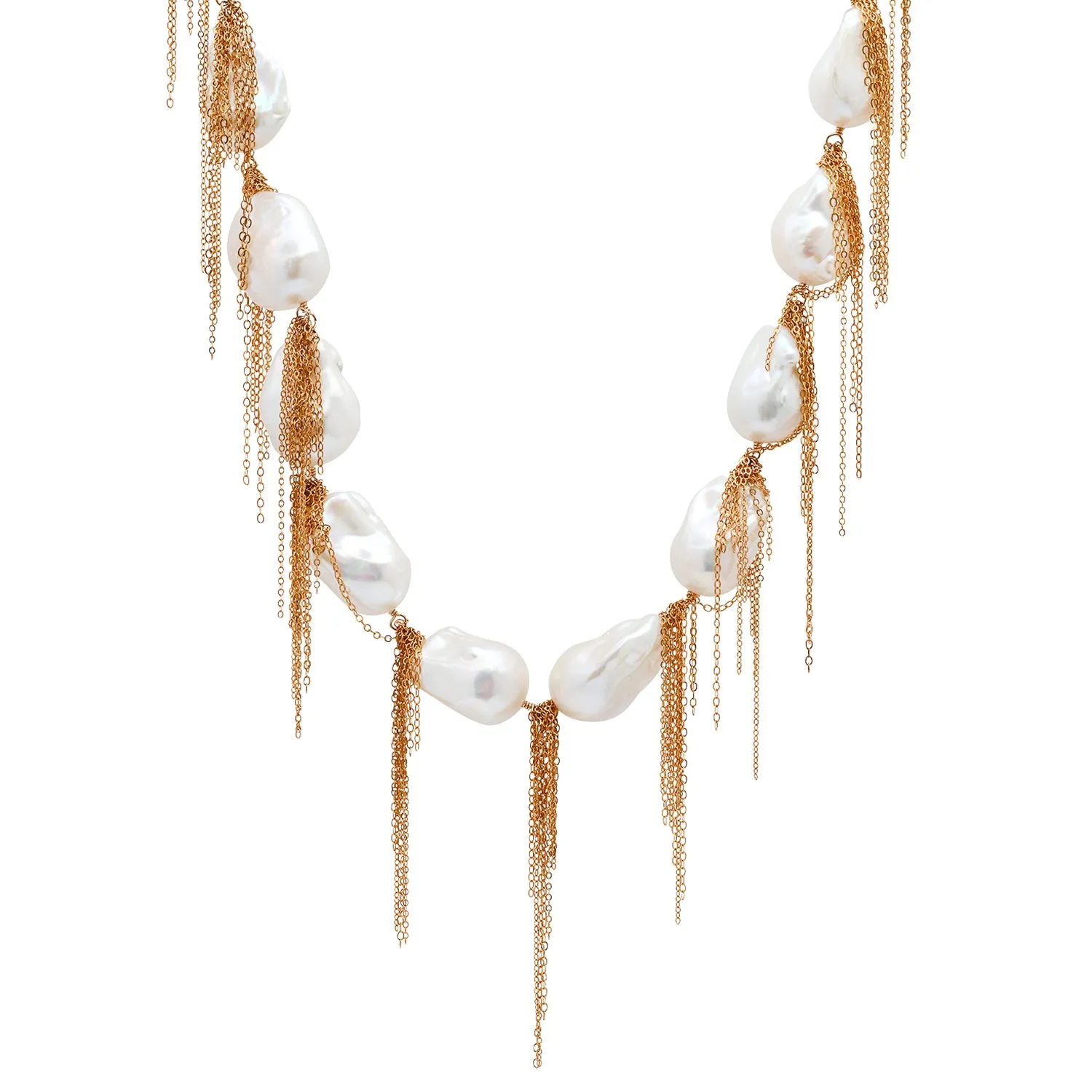 White Baroque 31" Necklace
