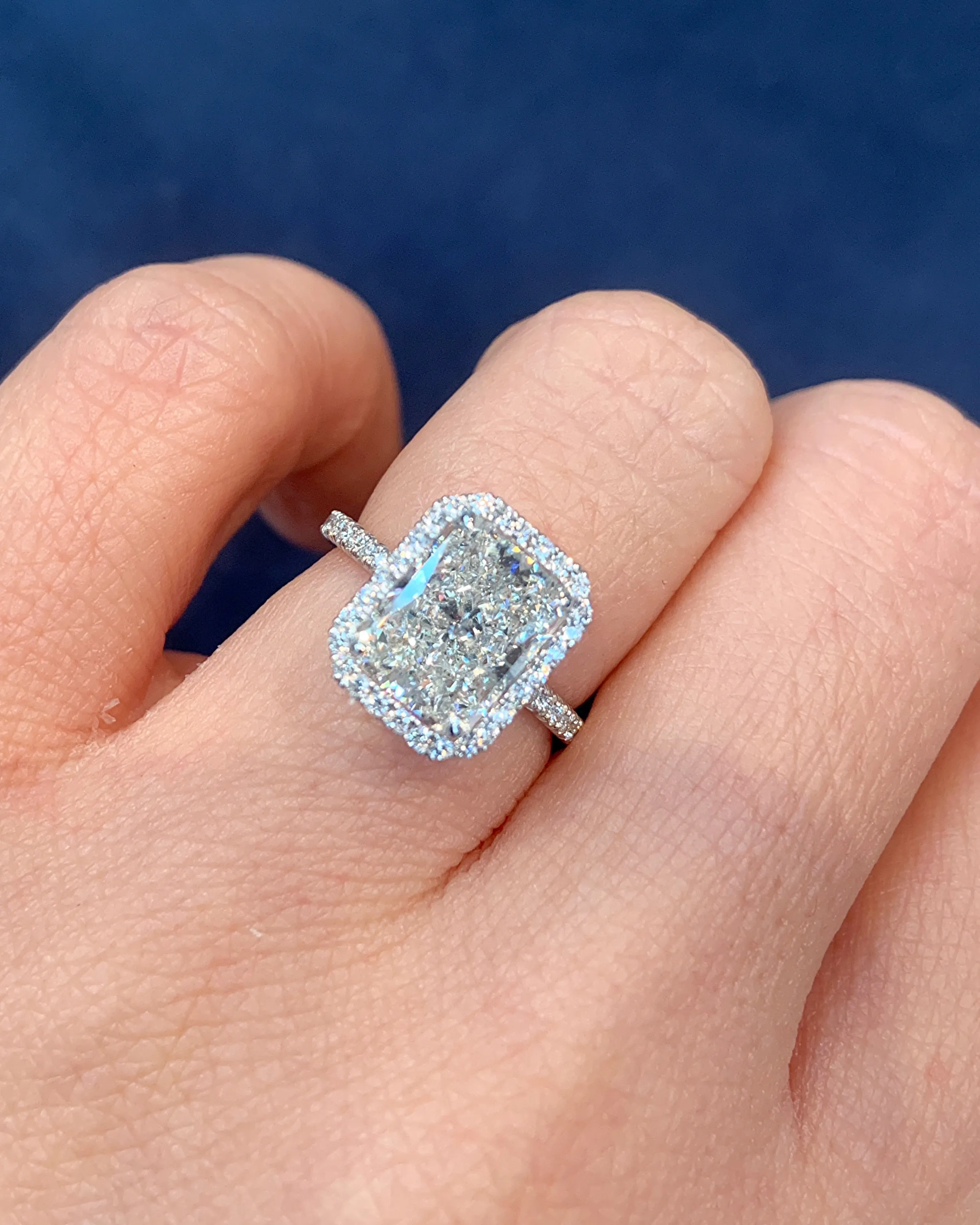 White Radiant Diamond Ring