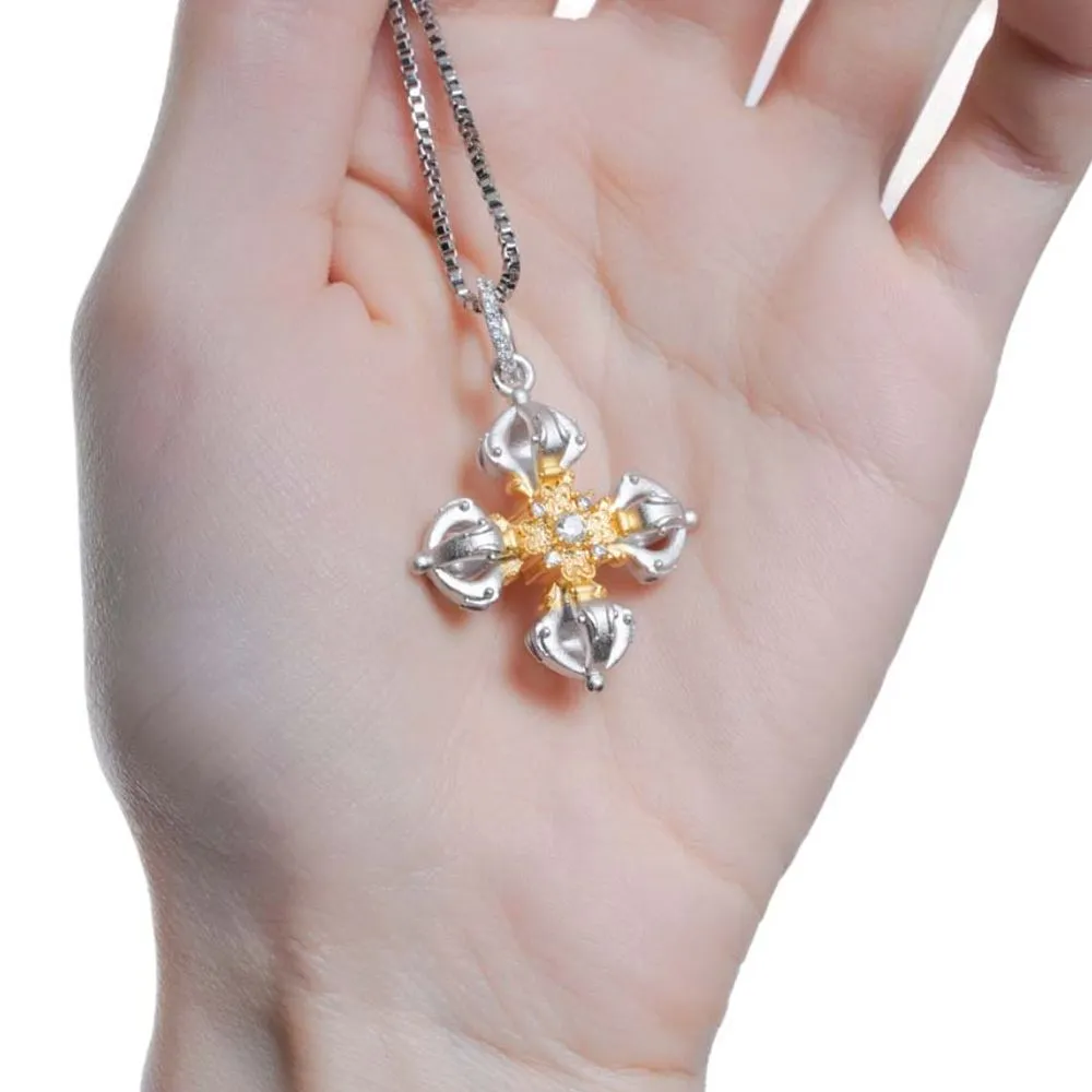 WIC | Cross Flower Crown Necklace