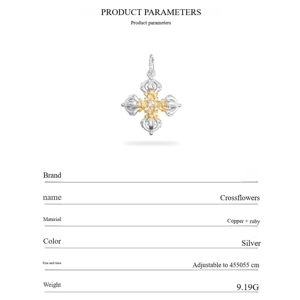 WIC | Cross Flower Crown Necklace