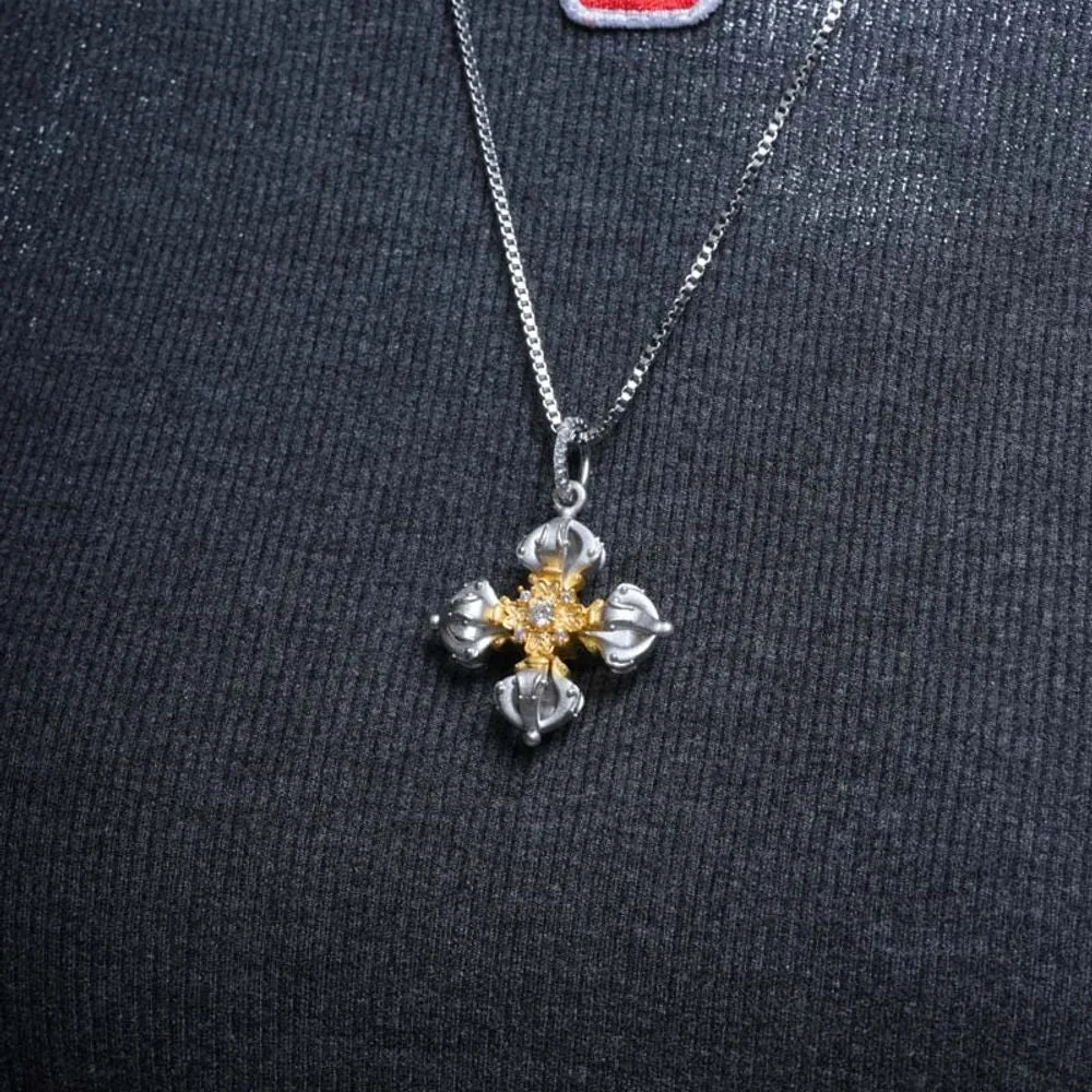 WIC | Cross Flower Crown Necklace