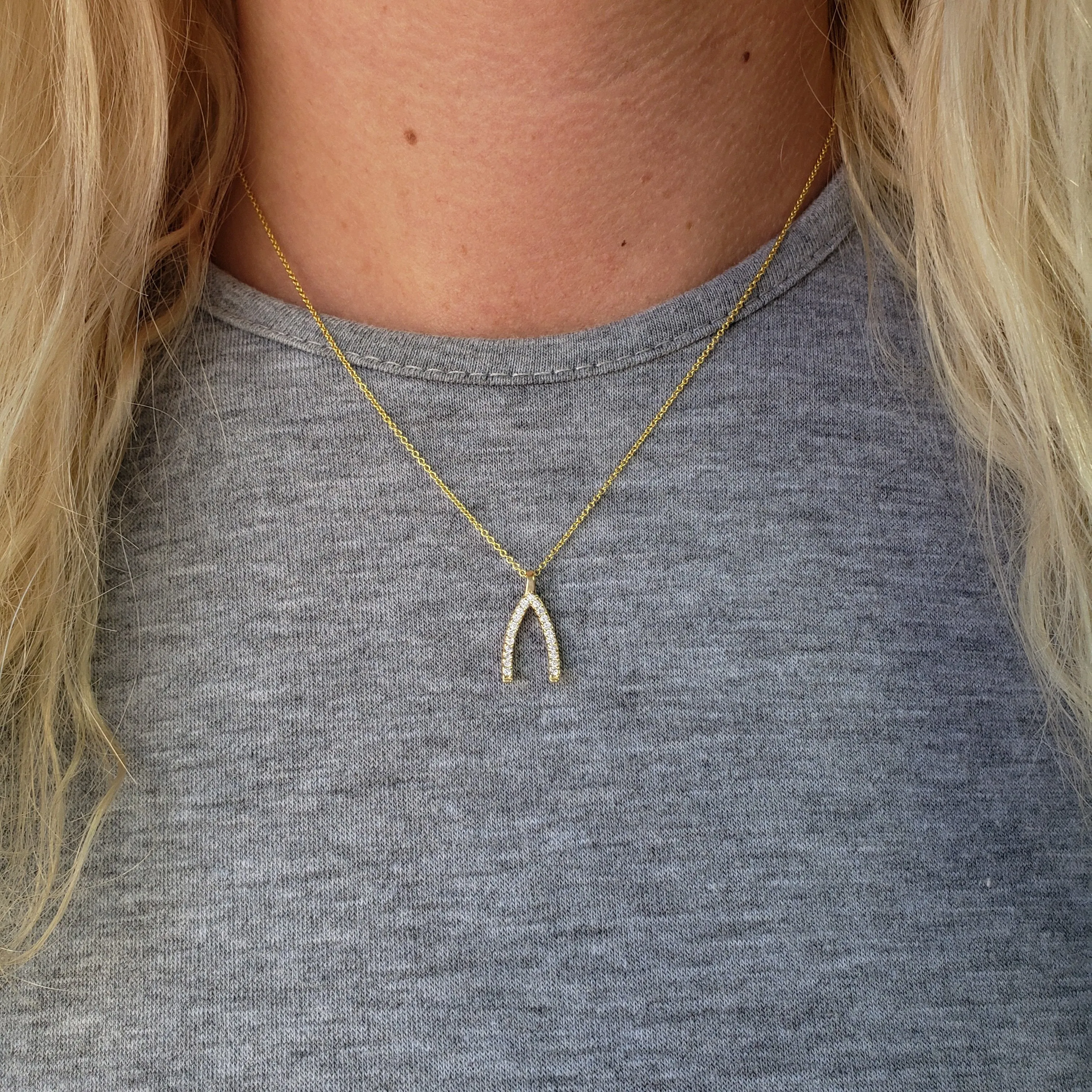 Wishbone Diamond Necklace