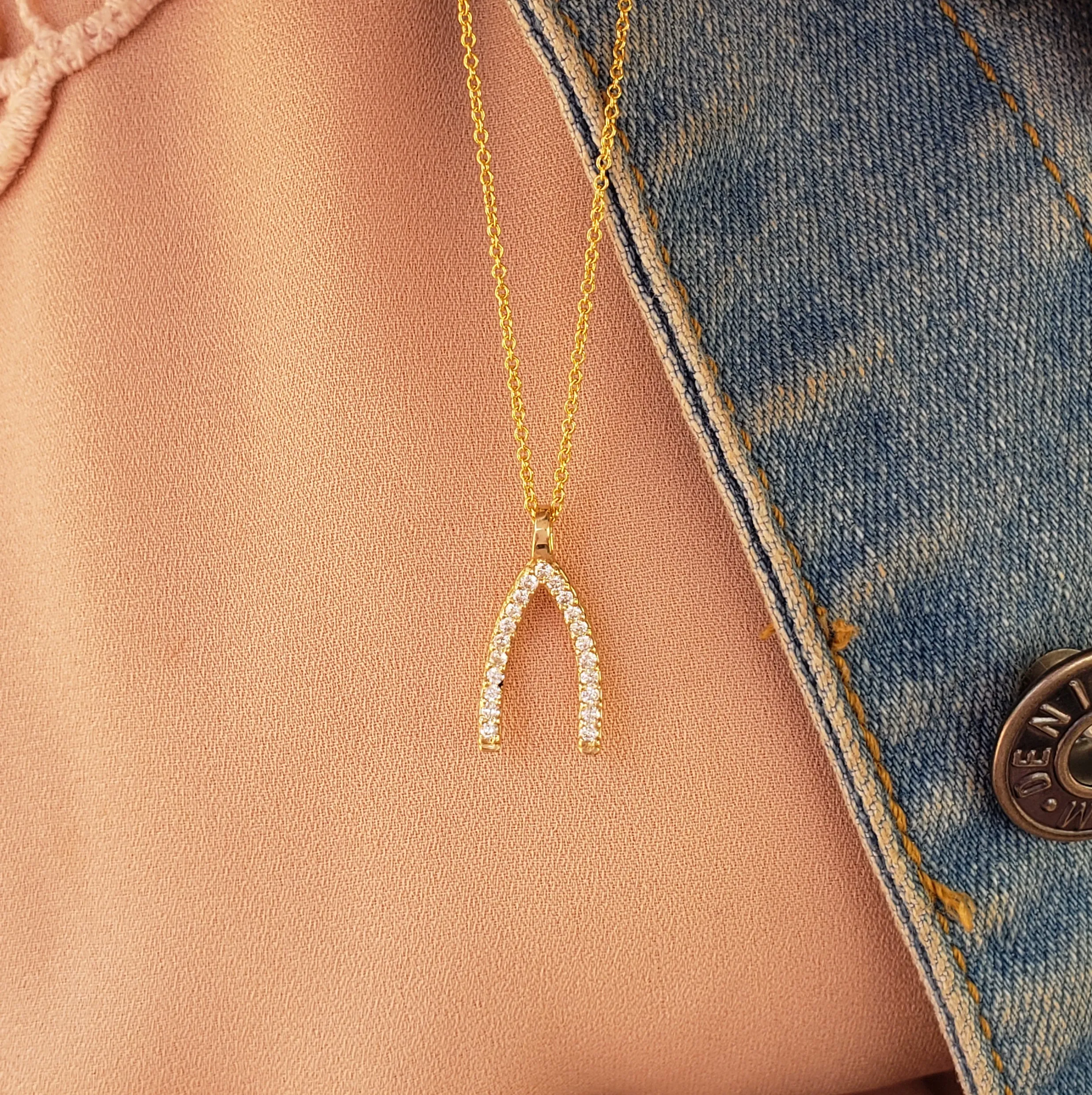 Wishbone Diamond Necklace
