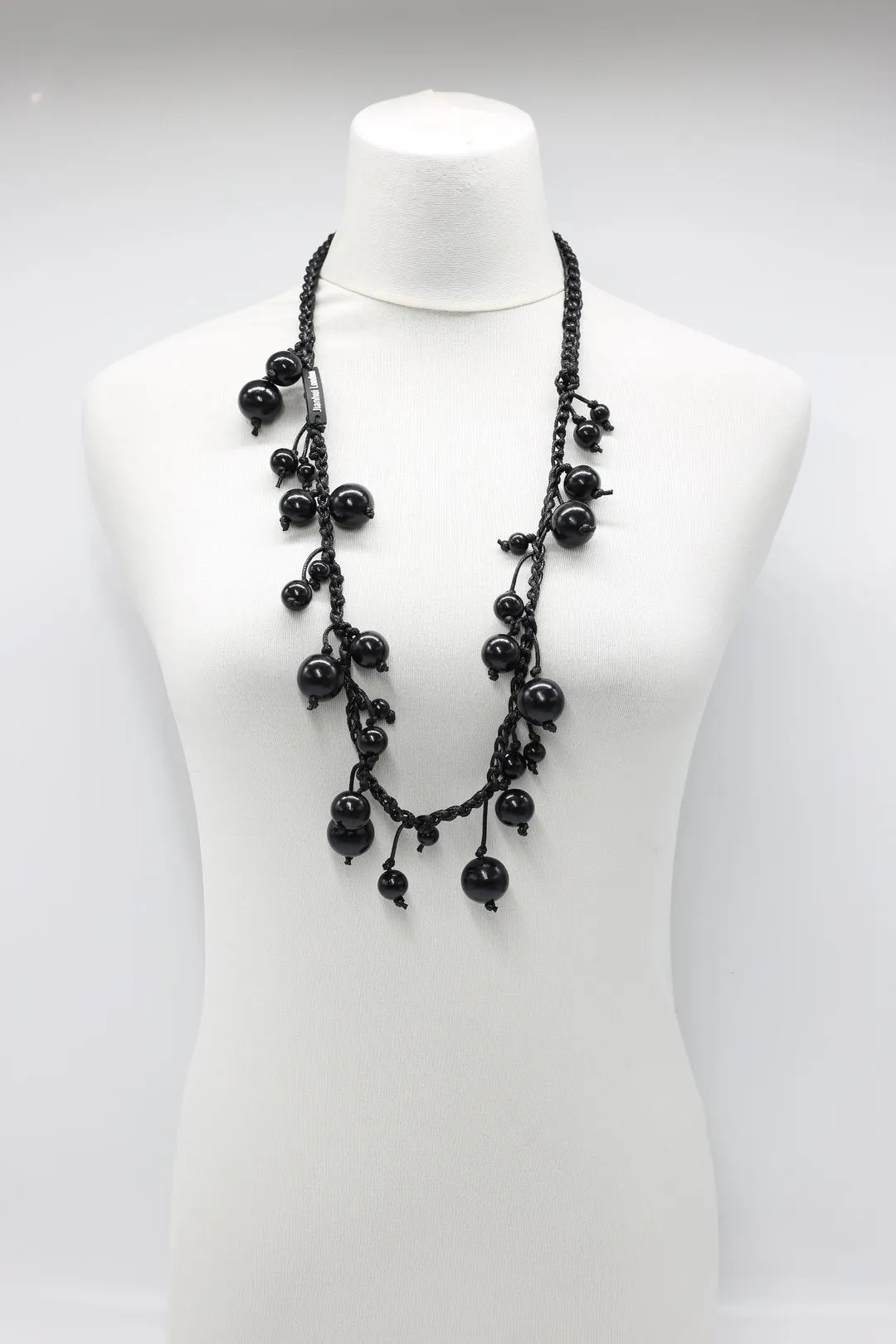 Woven Cord Round Beads Necklaces - Short