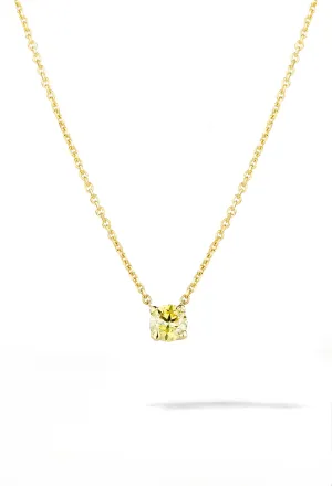 Yellow Diamond Necklace | 14K Solid Gold