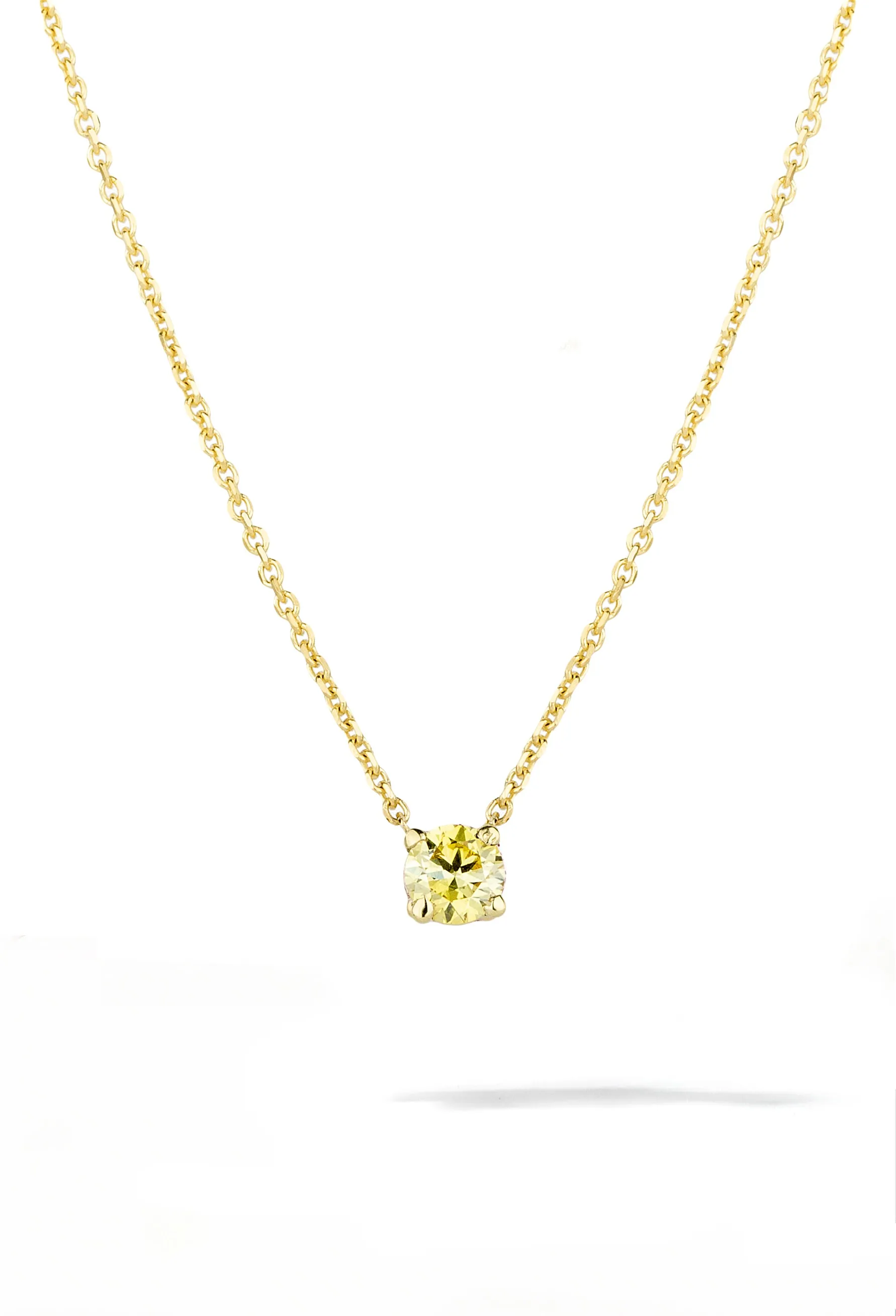 Yellow Diamond Necklace | 14K Solid Gold