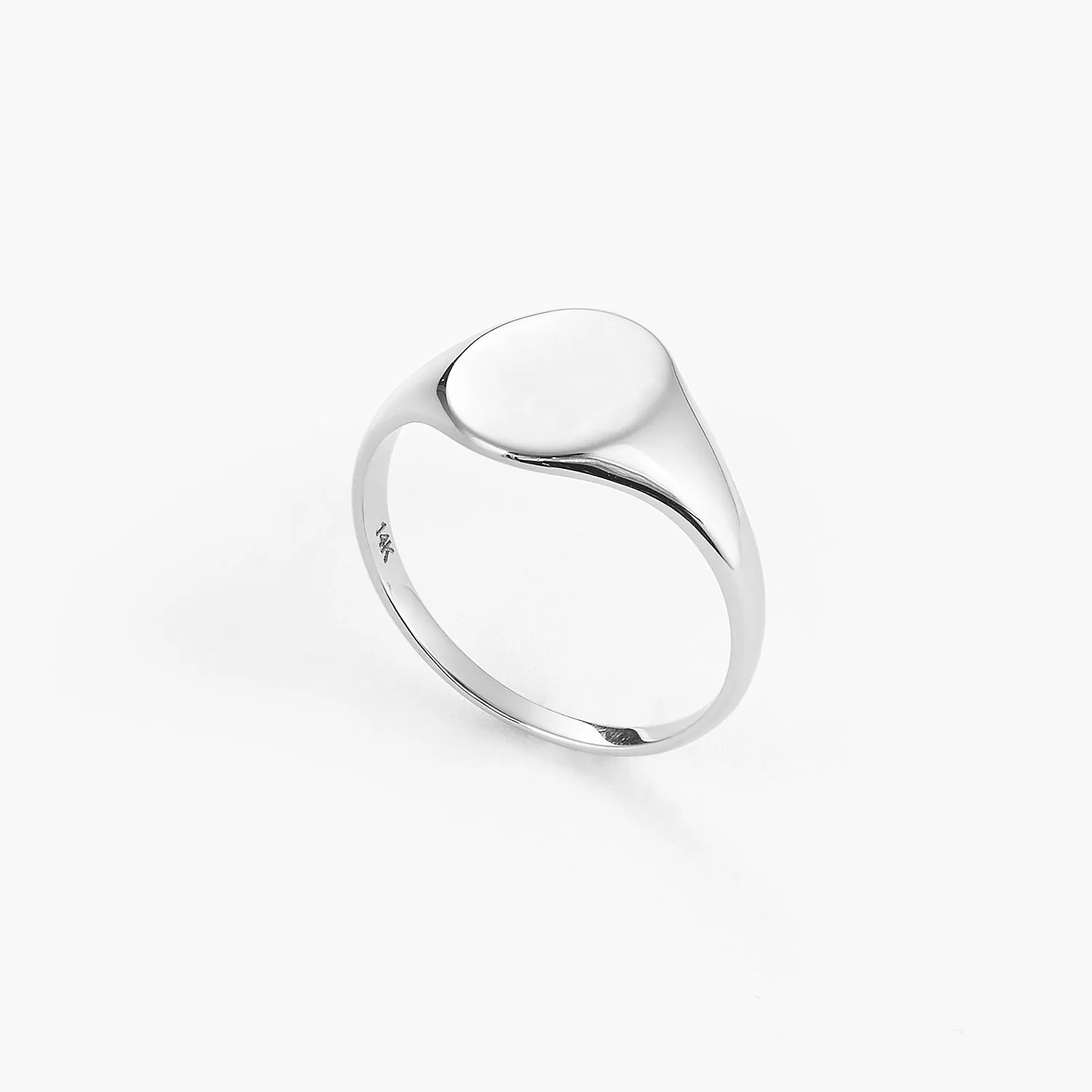 Yellow Italian Oval Flat-Top Monogram Fashion Ring