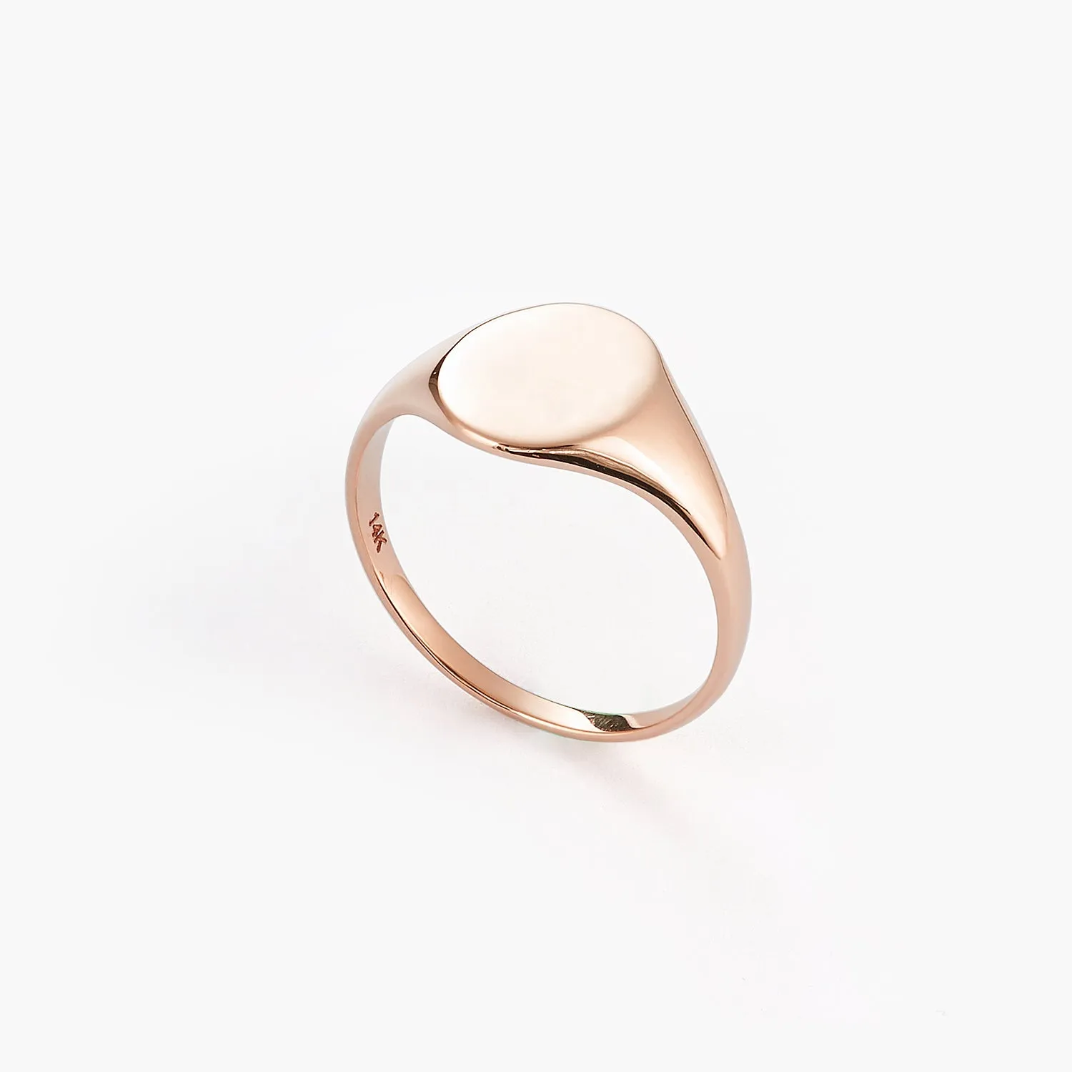 Yellow Italian Oval Flat-Top Monogram Fashion Ring