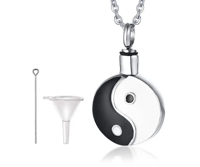 Ying Yang Cremation Necklace