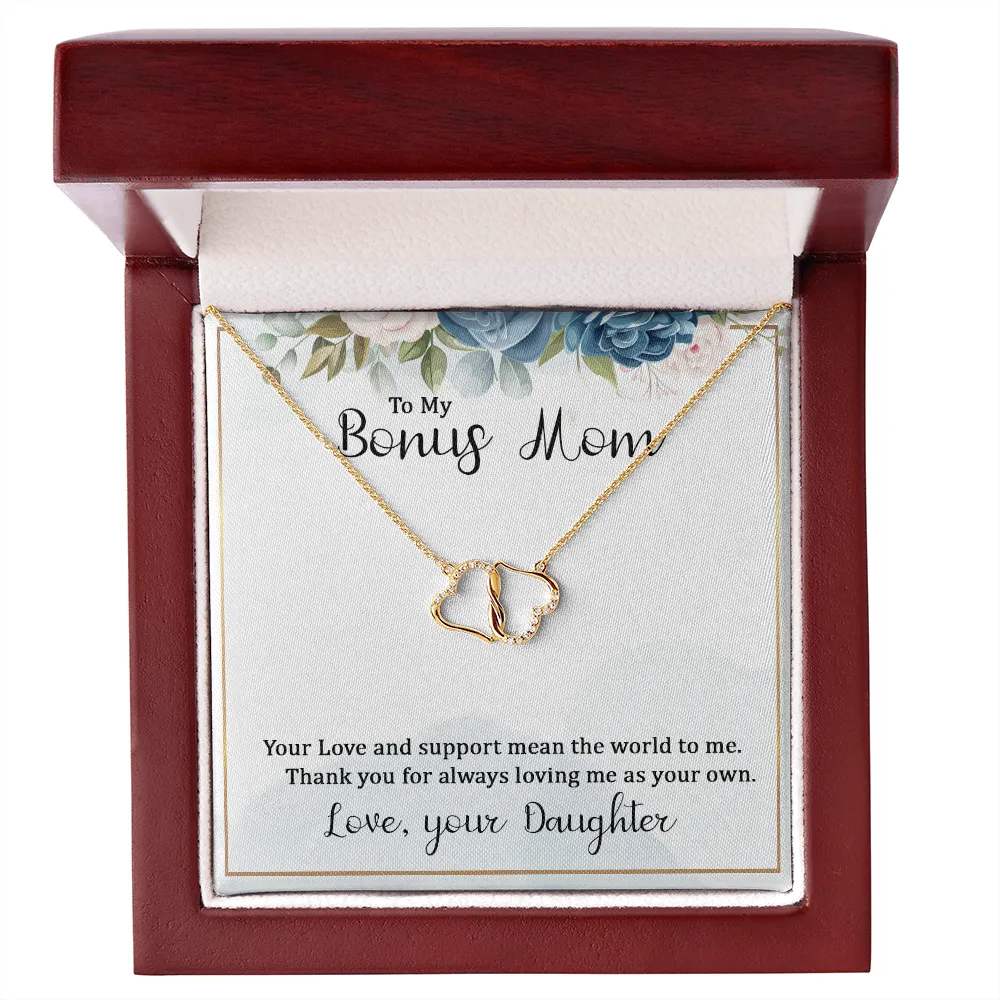 You love me as your own-Everlasting Love Gold Hearts Necklace for Bonus Mom