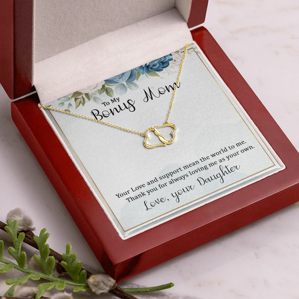 You love me as your own-Everlasting Love Gold Hearts Necklace for Bonus Mom