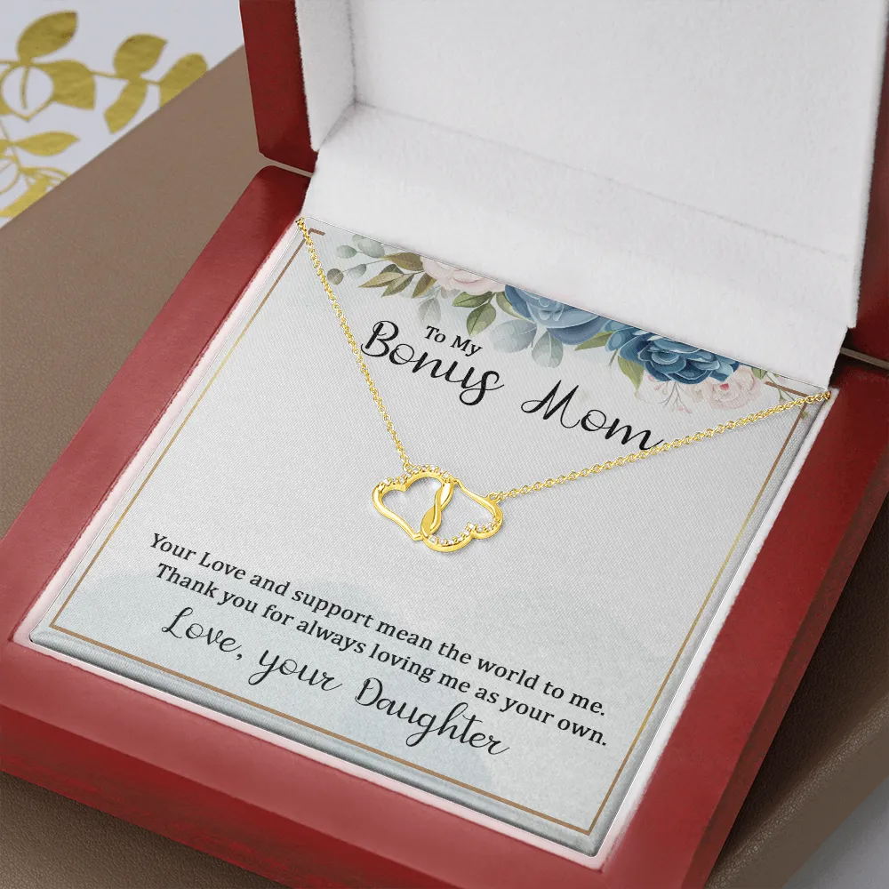 You love me as your own-Everlasting Love Gold Hearts Necklace for Bonus Mom