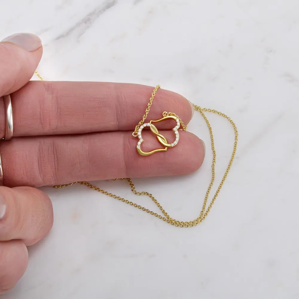 You love me as your own-Everlasting Love Gold Hearts Necklace for Bonus Mom