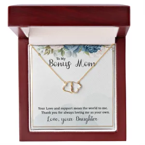 You love me as your own-Everlasting Love Gold Hearts Necklace for Bonus Mom