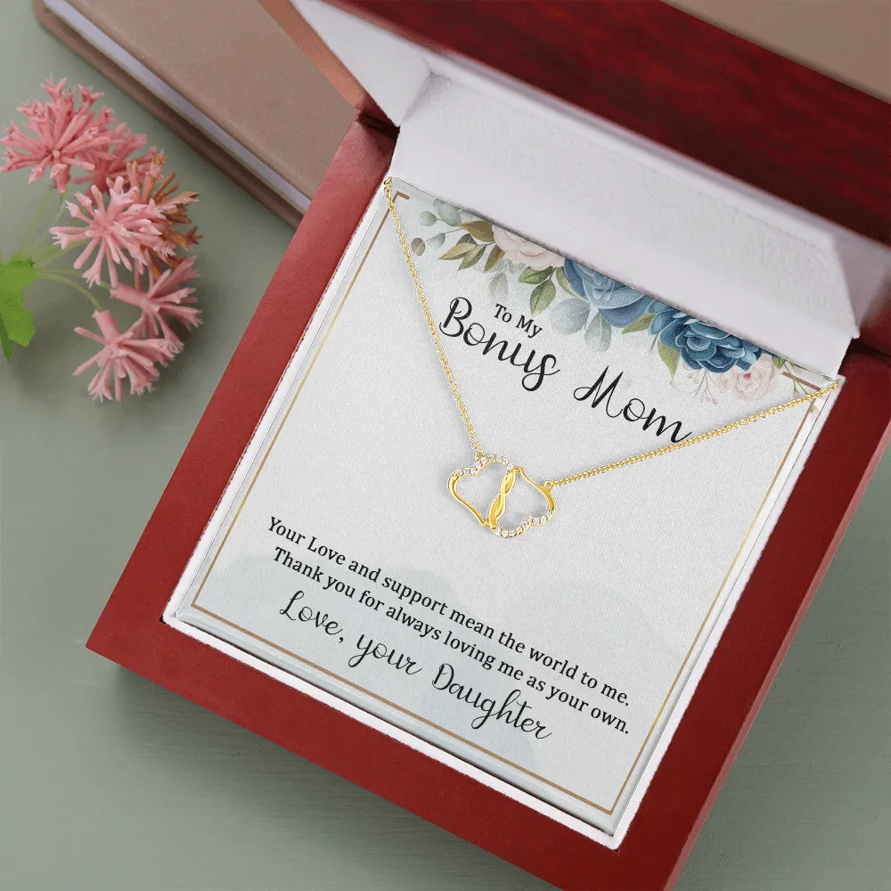 You love me as your own-Everlasting Love Gold Hearts Necklace for Bonus Mom