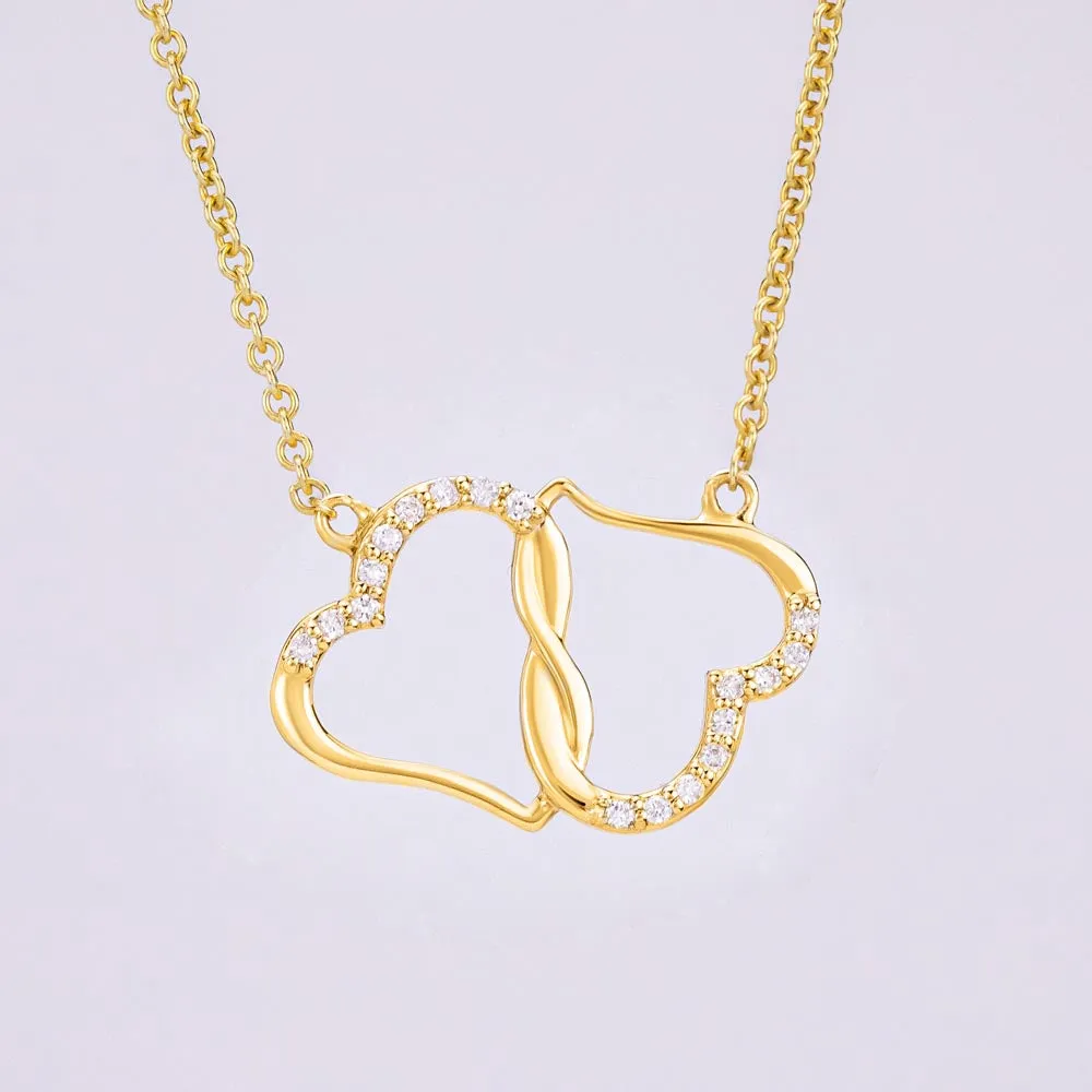 You love me as your own-Everlasting Love Gold Hearts Necklace for Bonus Mom