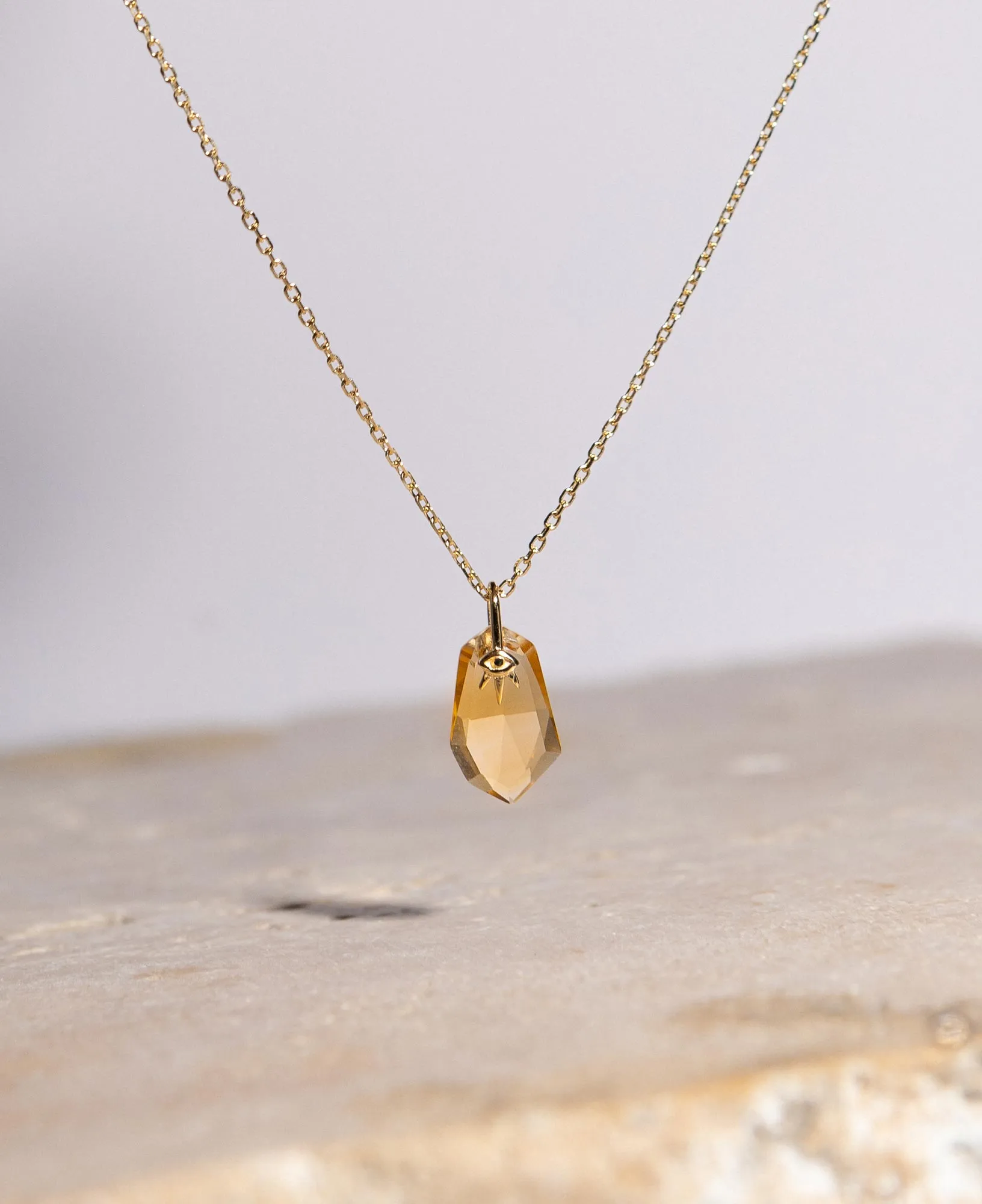 Zephyr Citrine 14k Solid Gold Necklace