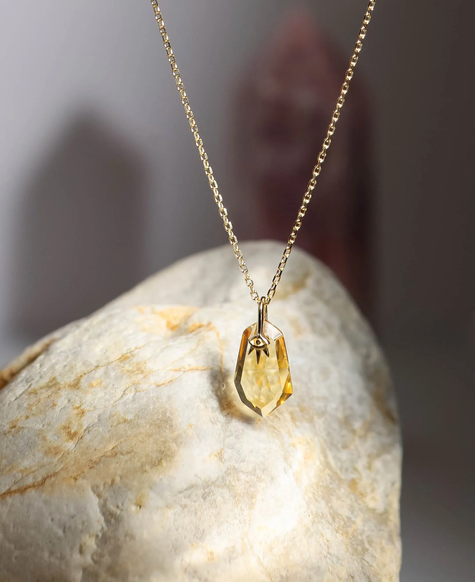 Zephyr Citrine 14k Solid Gold Necklace
