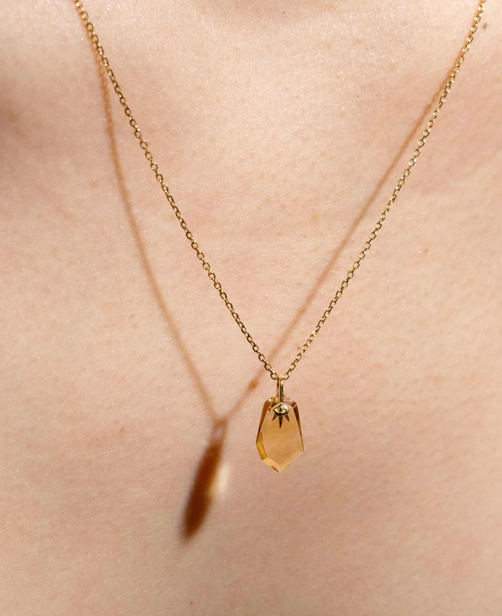 Zephyr Citrine 14k Solid Gold Necklace