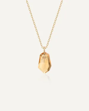 Zephyr Citrine 14k Solid Gold Necklace