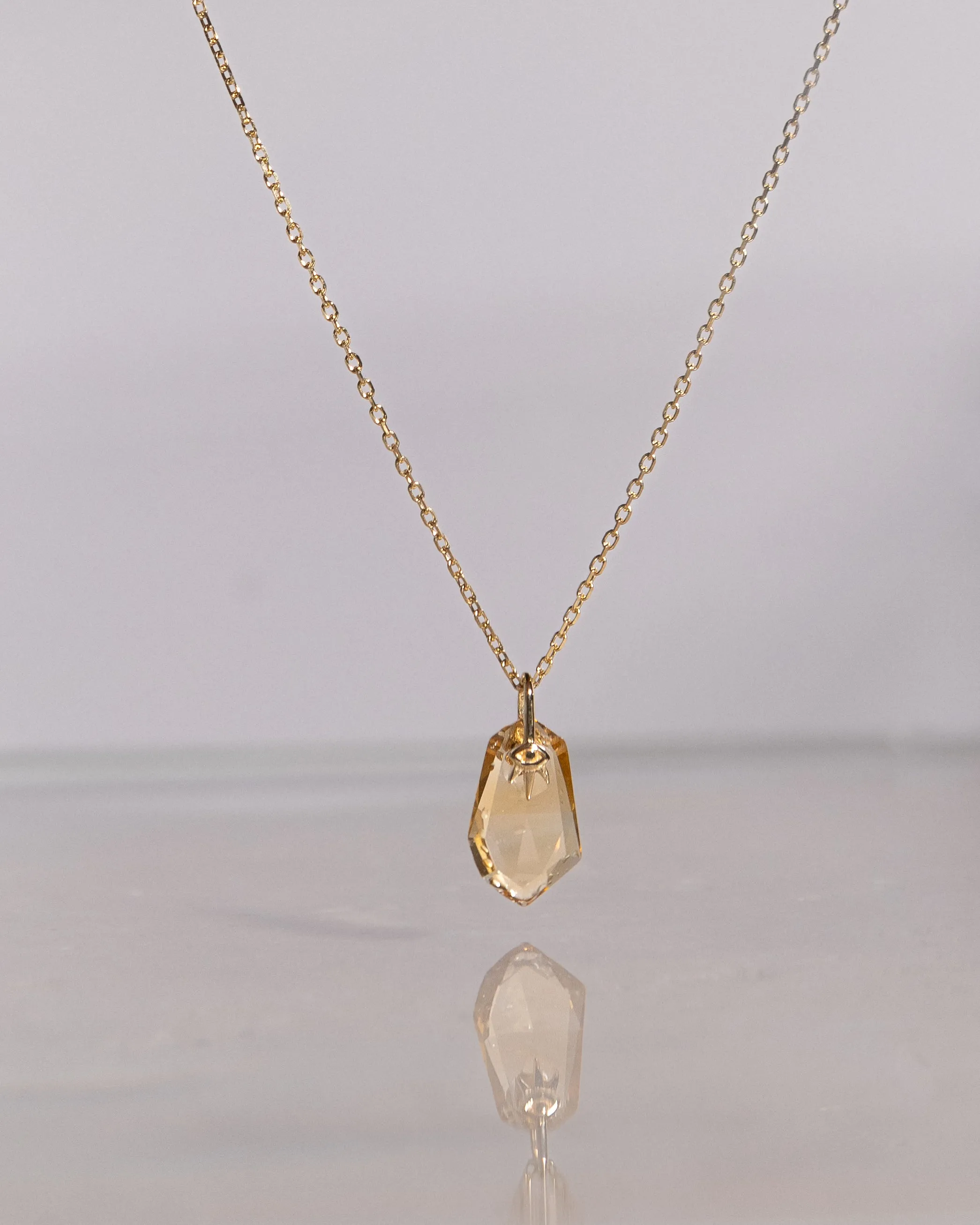 Zephyr Citrine 14k Solid Gold Necklace