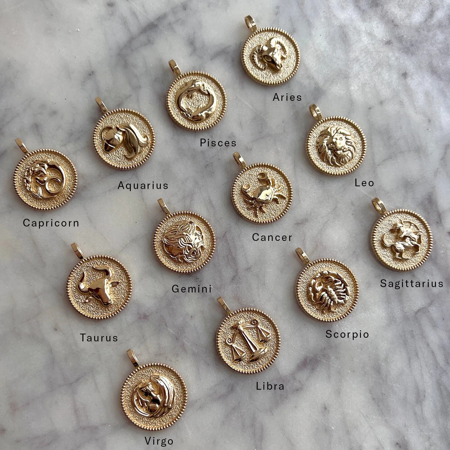 Zodiac Coin Medallion Necklace