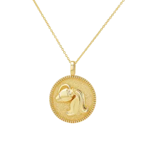 Zodiac Coin Medallion Necklace